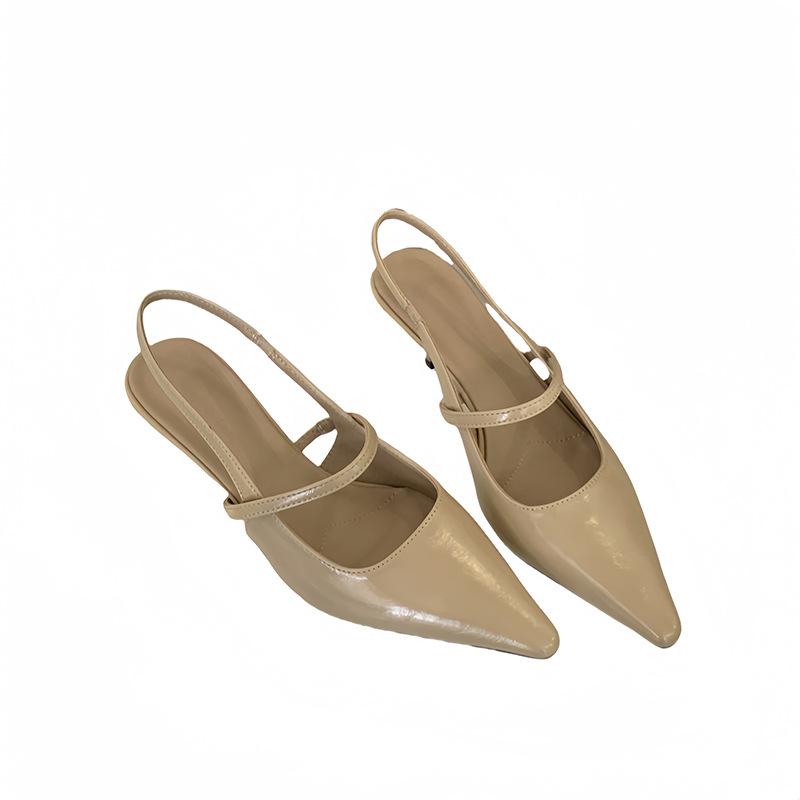 Pointed thin strap strap Baotou empty sandals women's shoes spring and summer new gentle and versatile high-heeled single shoes