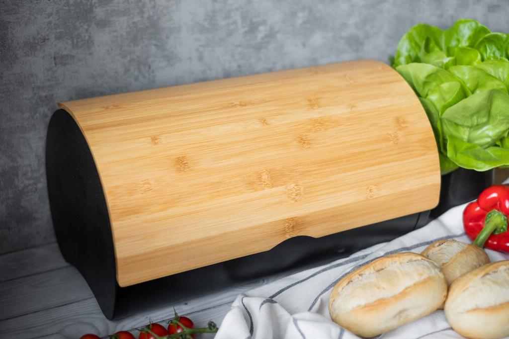 Chlebak stalowy z pokrywą drewnianą BRUNBESTE BB-2738