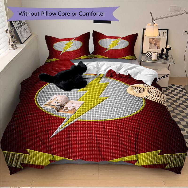 3pcs Flash Logo Cover Set,Soft Comfortable Duvet Cover,Guest Room (1*Duvet Cover + 2*Pillowcases, Without Core) yy251024089