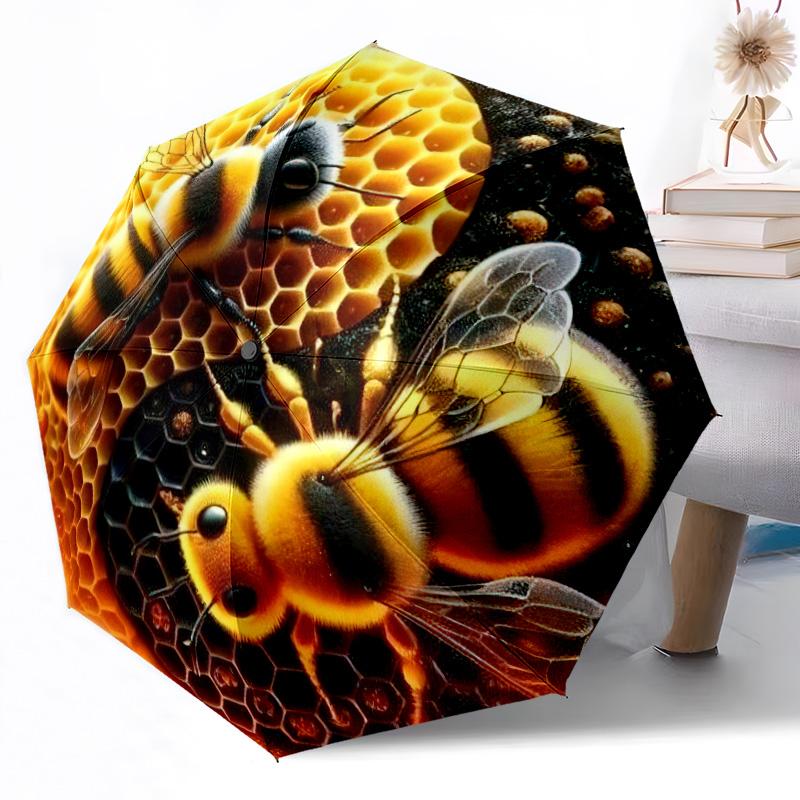 Honey Automatic Umbrella Folding Umbrella with 8 Ribs Weight Perfect for Outdoor Adventures Elegant Umbrella