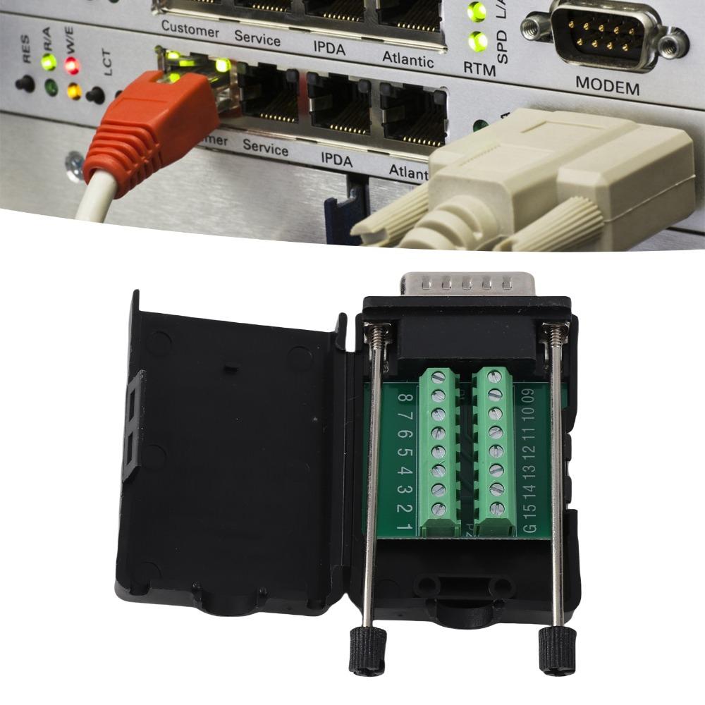 DB15 DB15-Steckverbinder, lötfrei, 15-polig, DB15-Breakout-Steckverbinder mit Gehäuse, Stecker, Breakout-Board-Adapter, VGA-Anschlüsse
