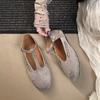Literary And Retro Suede Shallow Single Shoes For Women Spring Korean Heightened Low-heeled Mary Jane Shoes