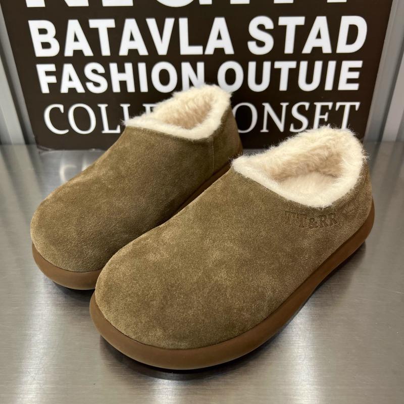 Bottes de Neige Cheville Plates en Fourrure Femmes Daim Chaud Peluche Talons Bas Chaussures en Coton Tendance 2024 Hiver Confortable Décontracté Antidérapant Fad Botas Mujer
