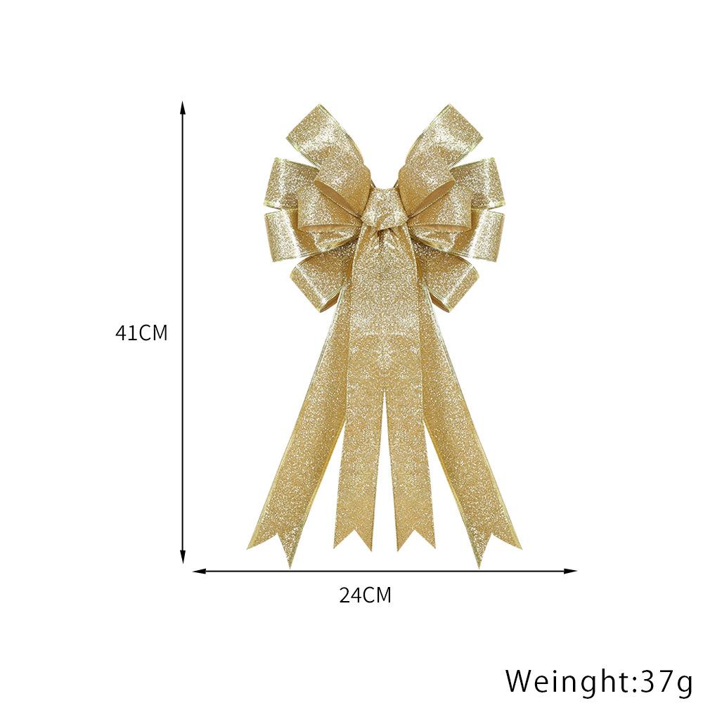 

40*24см Двухслойный Большой Рождественский Бант Бант-Верхушка для Рождественской Елки Декор с Золотым Глиттерным Краем для Рождественской Двери Бант из Кленовых Листьев Деко 40cm золотистый