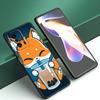 Cute Cartoon Fox Phone Case For Xiaomi Mi A2 8 9 SE Note 10 10T 11 12 Lite 9T 11T 12S 12T Pro A3 6X 12X Soft TPU Black Cover