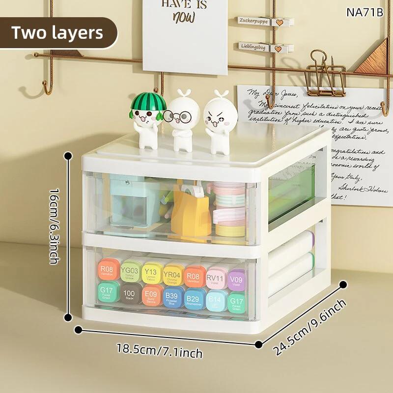 Desktop Storage Box Drawer Type  Large Capacity Desk Storage Cabinet Office Desk Storage Box Cosmetics Stationery Accessories