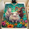 1PC Soft Cute World Print FlAannel Blanket, High quality Comfortable for All Seasons, Home Decor, Warmth and Comfort