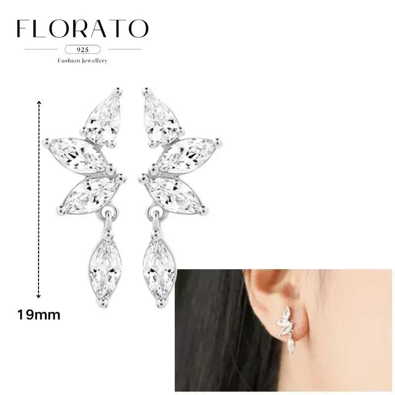FLORATO 925 Silver Earrings Chain Tassel Pendant Earrings Zircon Silver Earrings for Women Trend Luxury Wedding Jewelry
