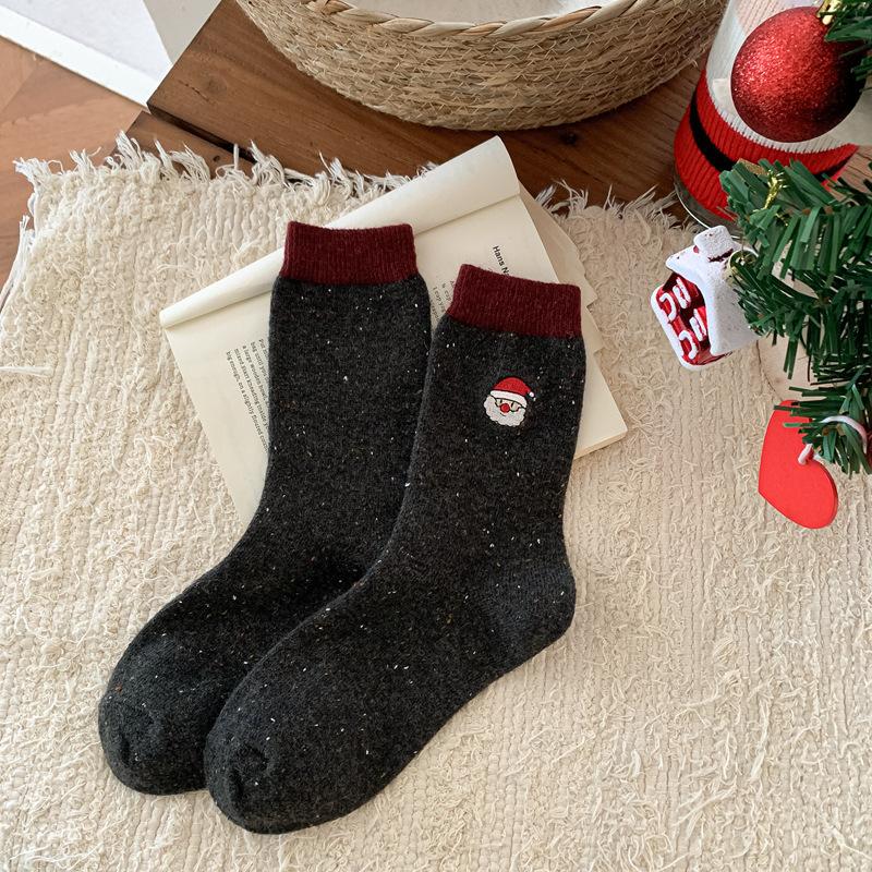 Cartoon Christmas Wool Socks For Kids Winter Thickening Warm Socks Piled Up With Cute Socks