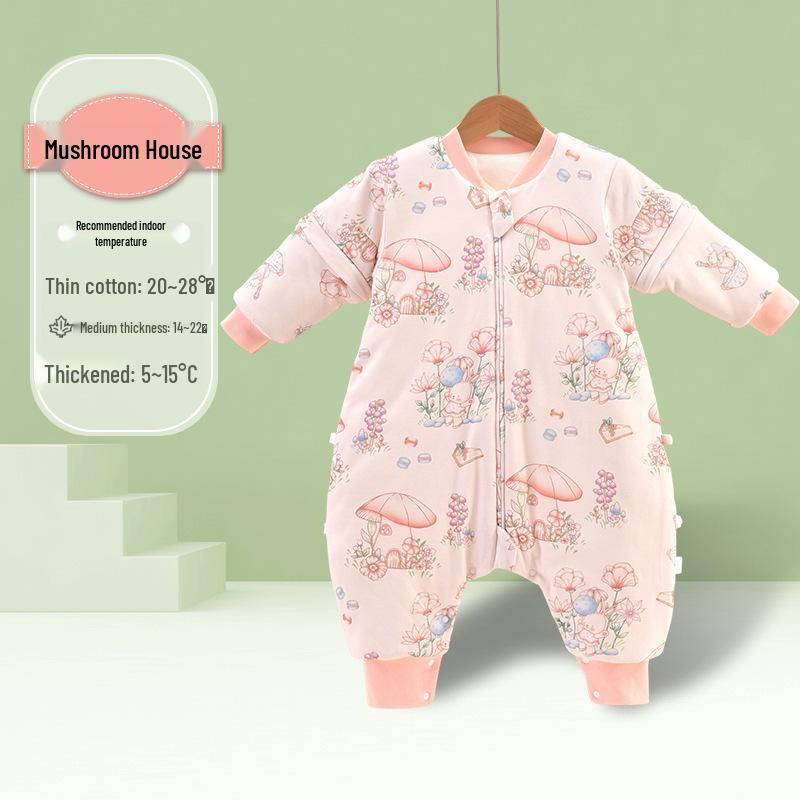 Sacco nanna per neonato in seta di gelso/cotone con gambe separate, coperta anti-calcio per 0-3 anni, modello Autunno/Inverno/Primavera