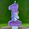 Unicorn Candle 0-9 Creative Number Birthday Candle Cake Party Decoration One Year DIY Cake Decoration Anniversary Celebration