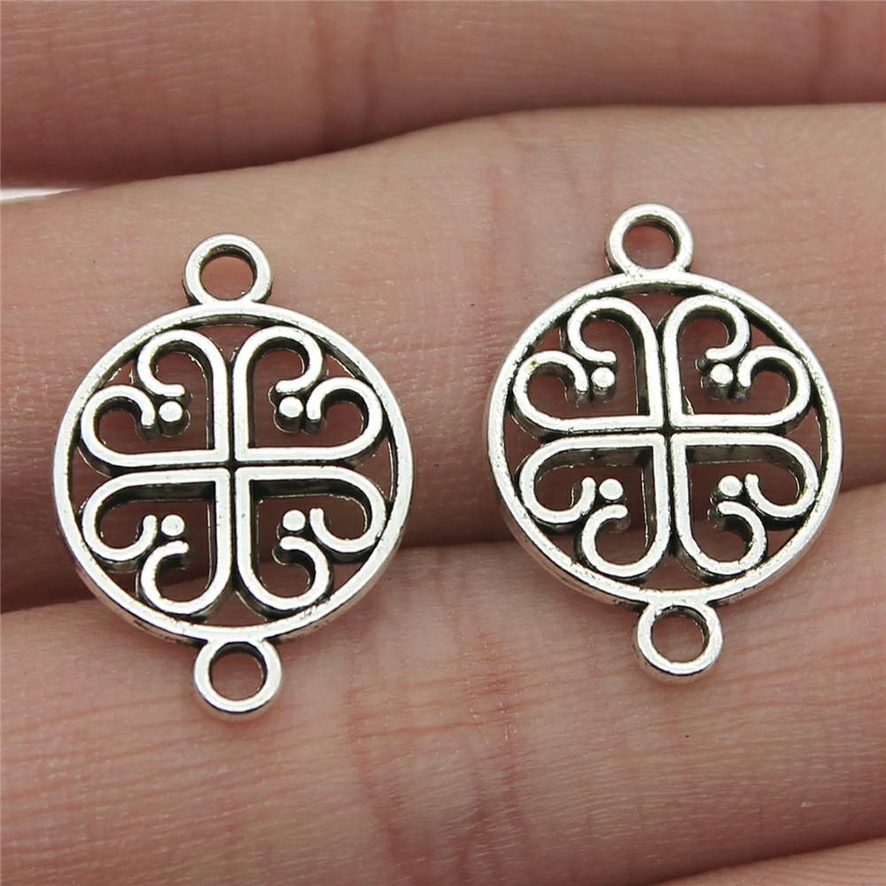 10pcs Charms Motif Antique Silver Color Motif Pendant Charms Flower Charms For Jewelry Making