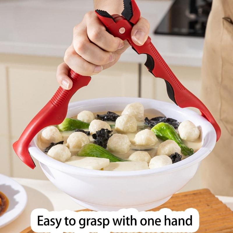 Heatproof Handle Bowl Holder Clamp Heat Resistant Plates Tongs Anti Scalding Hot Dish Gripper for Commercial Use