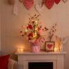 Red Artificial Tulip Flowers Compact For Table Centerpiece for Indoor Decoration Living Room and Dining For Table
