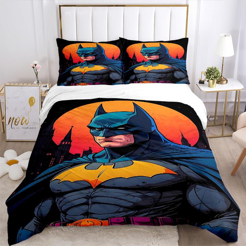 3pcs Batman Cover Set,Soft Comfortable Duvet Cover,Guest Room (1*Duvet Cover + 2*Pillowcases, Without Core) Yy251024104