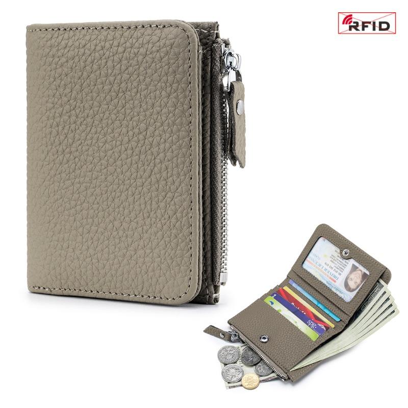 

New fashionable ultra-thin short wallet large capacity women s Japanese RFID wallet zipper change bag card bag