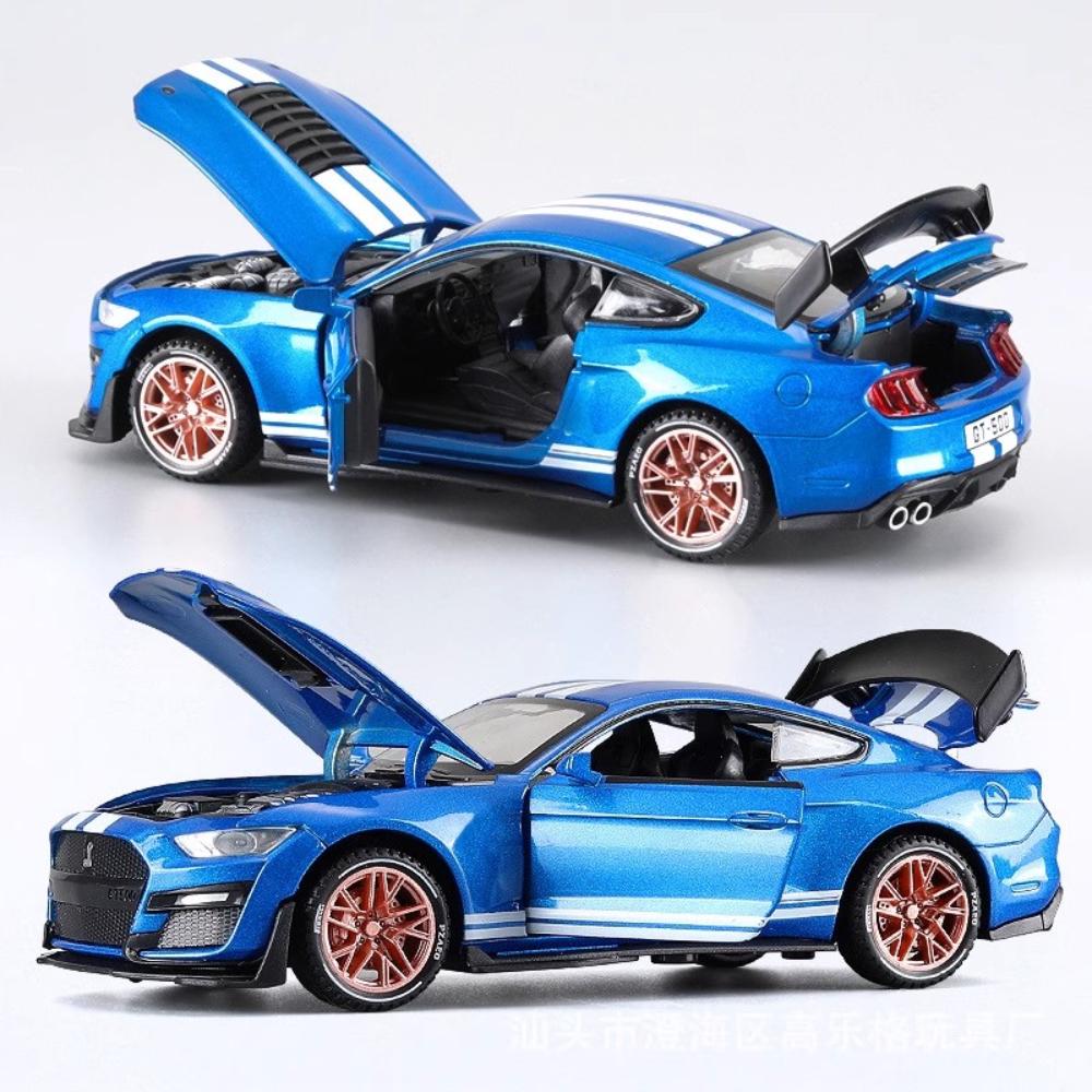 Scale 1:32 Mustang Shelby GT500 F-150 Toy Car Model Alloy Diecast Sound Light Pull Back Vehicle Models Kids Birthday Gifts