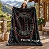 Coperta in Flanella AC Milan con Nome Personalizzato Morbida Calda Coperta in Peluche Personalizzata Regalo per Famiglia Amici