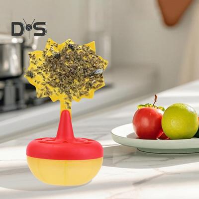 Sticky Fly Trap Board with Base Strong Adhesive Indoor Outdoor Restaurant Kitchen Small Flying Animals Capture Gnats Fruit Fly Catcher Device