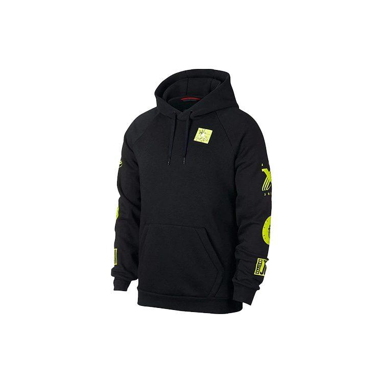 Jordan Sweatshirts Men's Black Green Hooded Moderate Regular BQ0298-010