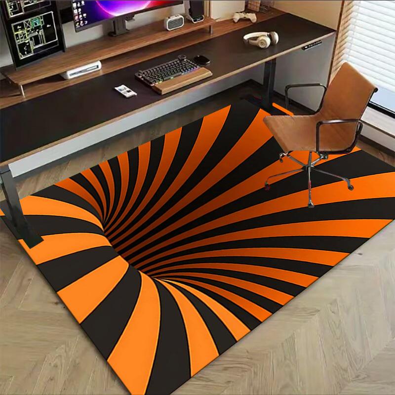 1PC Stripes Circle Extra Large Non Slip Floor carpet, Office, family, Studio   Large Area Rug Indoor Rugs, Bold Statement Piece