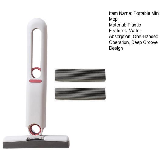 Přenosný mini mop s vynikající absorpcí Ovládání jednou rukou Design s hlubokými drážkami Mop zabraňující poškození