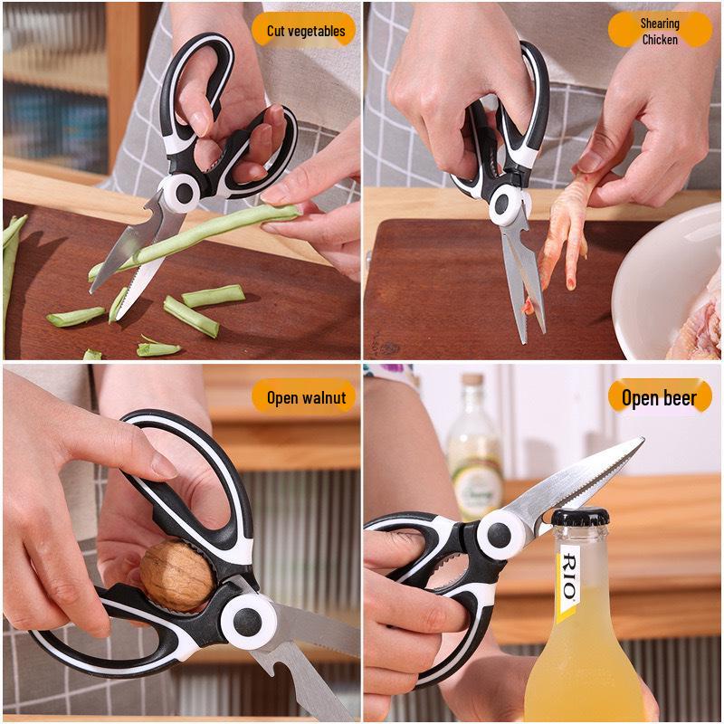 Multifunctional Stainless Steel Kitchen Scissors for Chicken Bones and Fish