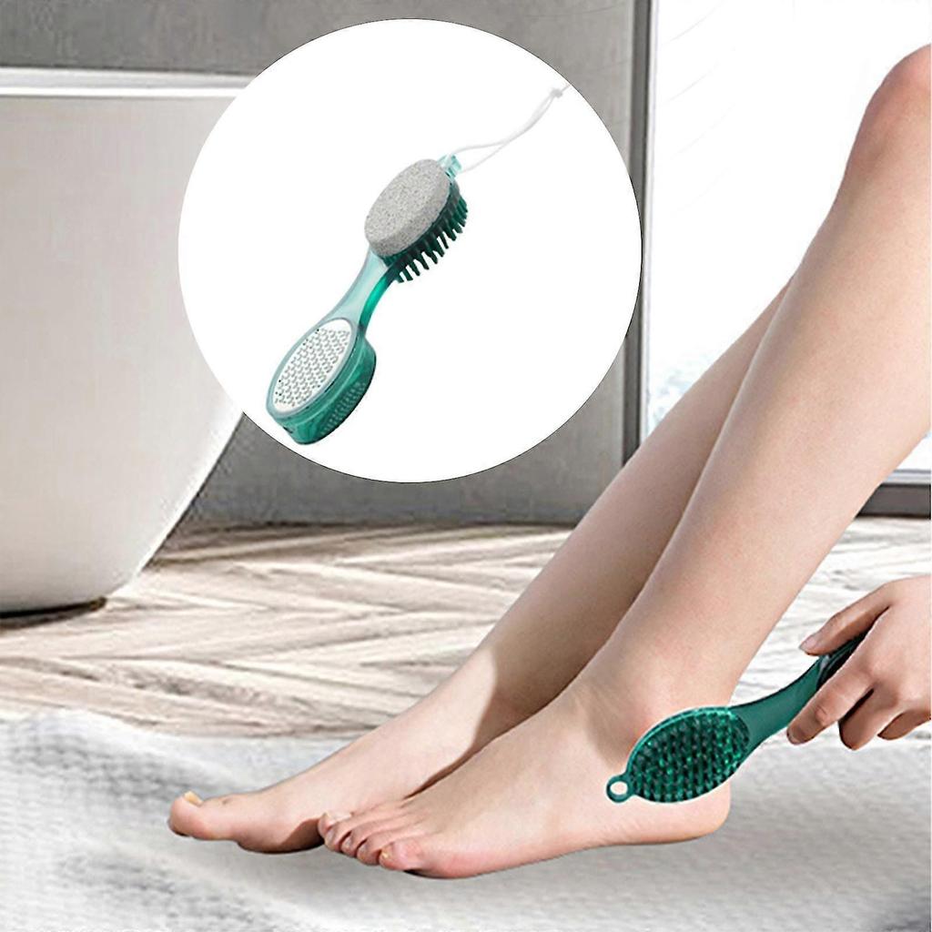 Foot Scrubber, 4 in 1 Portable Foot Brush Scrubber, Foot Heel Scrub Brush, Pedicure Foot File with Sandpaper Brush, Foot Rasp for Foot Dead Skin Remov