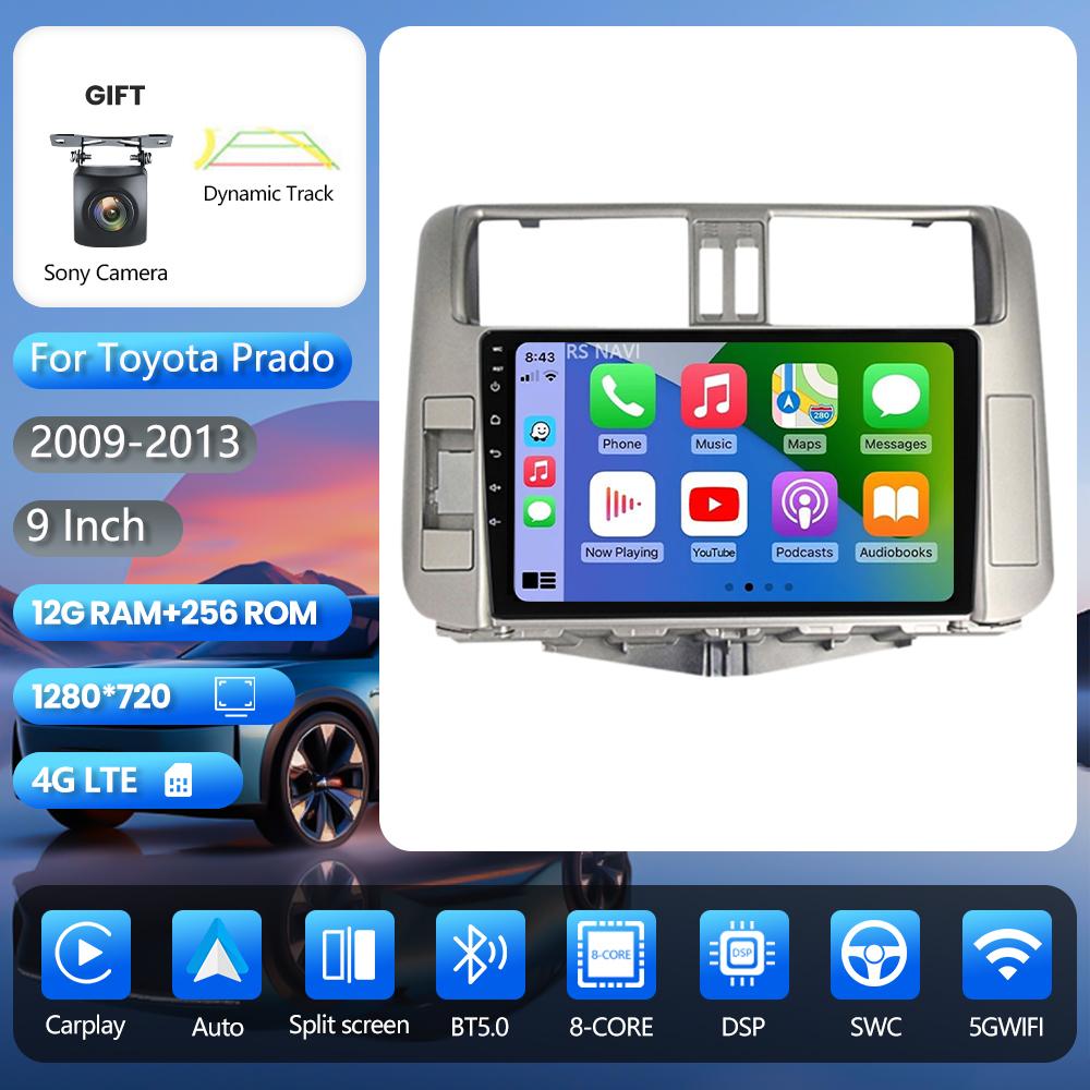 Android 16 for Toyota Land Cruiser Prado 150 2009-2013 Carplay Auto Radio Media Player Stereo 2din Head Unit