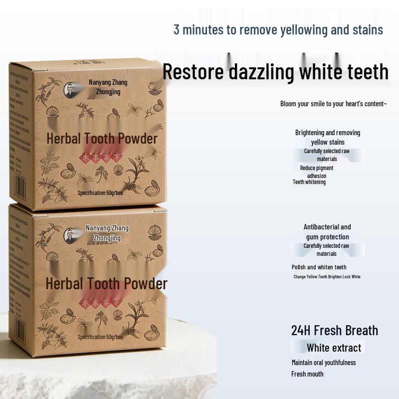 Polvere Dentifricia Erboristica per Alito Fresco, Rimozione Delicata delle Macchie e Rinforzo dei Denti