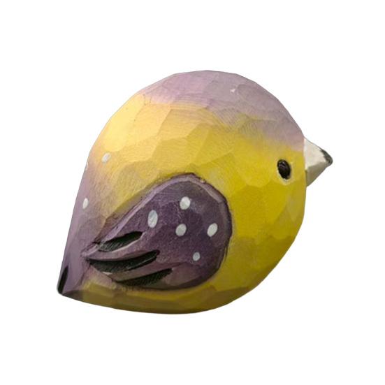 Mini Wood Carving Bird Ornament Hand-Carved Painted Bird Figurine Statue Sculpture Home Office Desktop Decoration Ornament