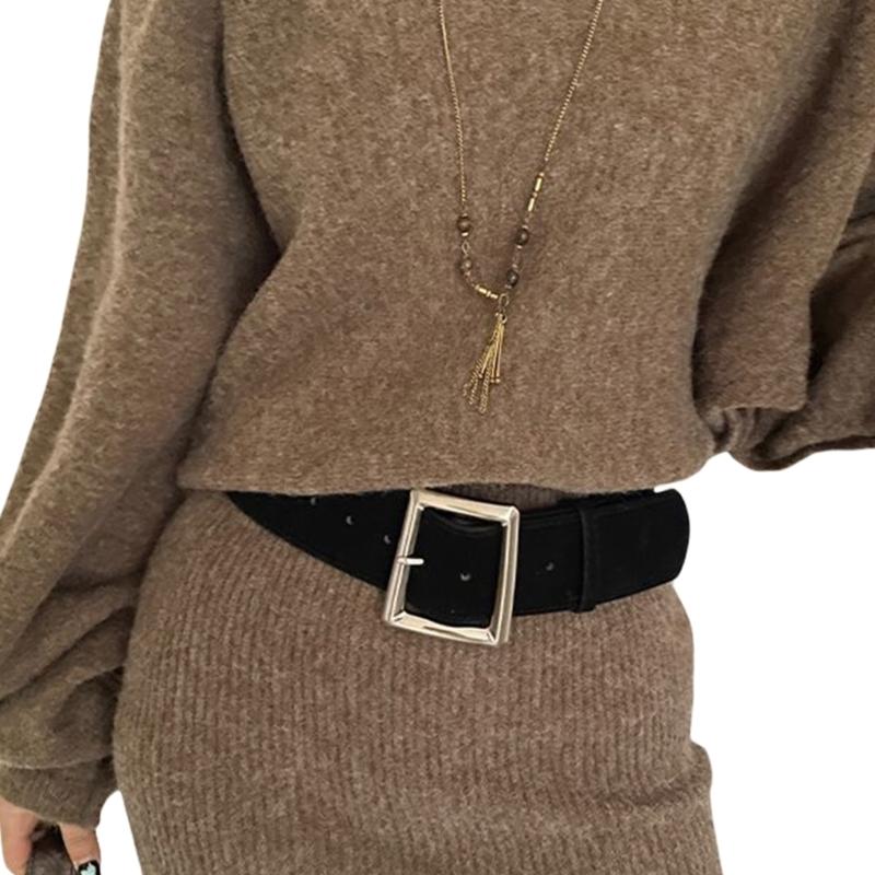 Women's Waist Belt Fashionable PU Leather Belt Decorative Waistband Trendy Waist Ornament for Jeans Trousers Dresses