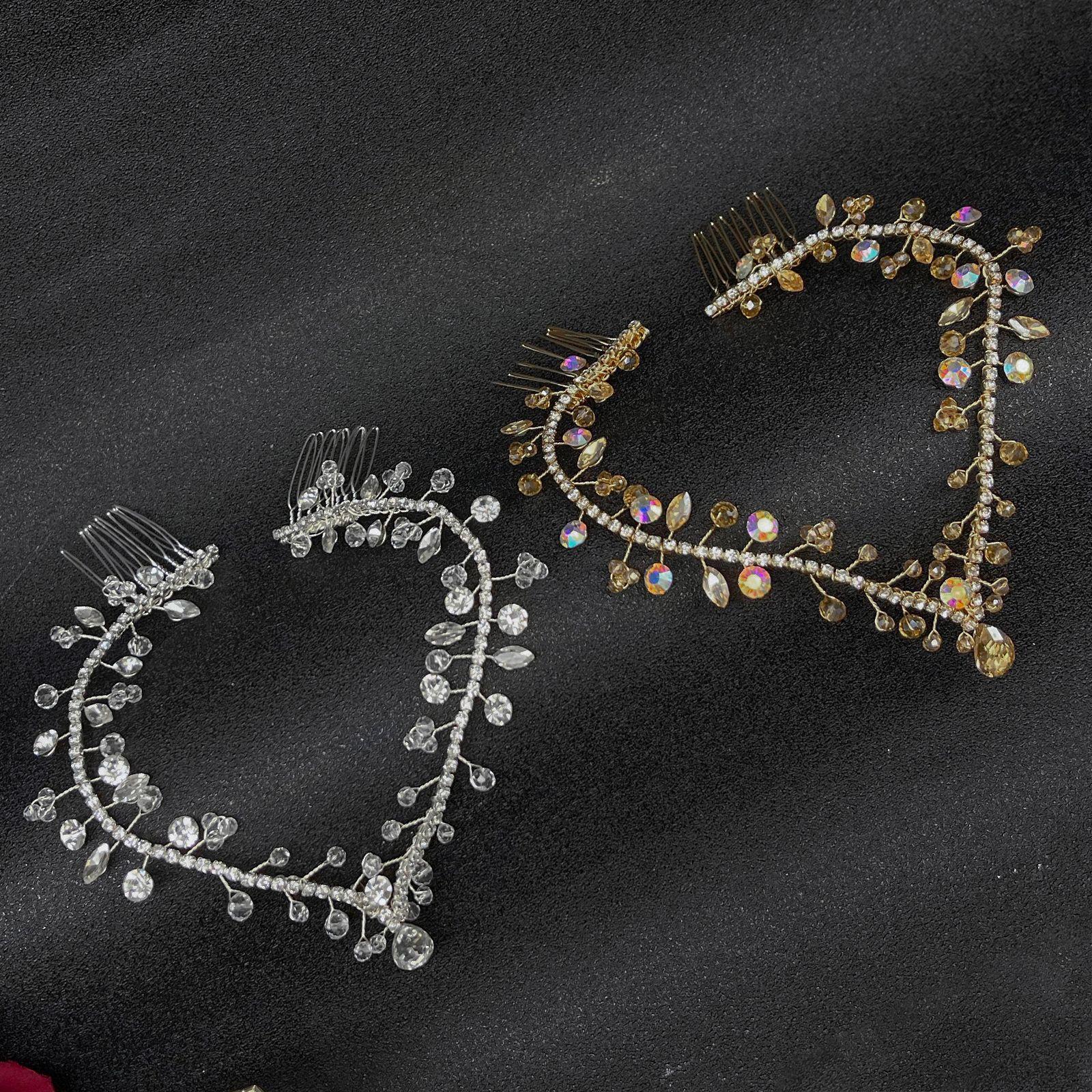

1 шт. Случайная доставка Новое украшение на голову с передней цепочкой Свадебные аксессуары для волос Стразы Кристалл Ручная работа Цепочка для волос на лбу