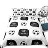 3 Pieces Football Duvet Cover Set Sports Ball Bedding Kids Boys Teens Black White Quilt Cover Queen Bed Set Balls Dropship