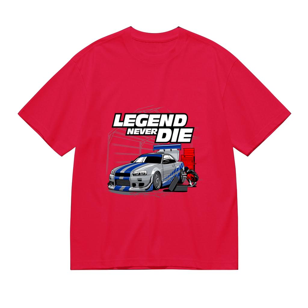 Cool Jdm Racing Car Graphic Tshirt Unisexs Black Oversized Streetwear Legend Never Die Sportscar Tee Short Sleeve Casual Shirt