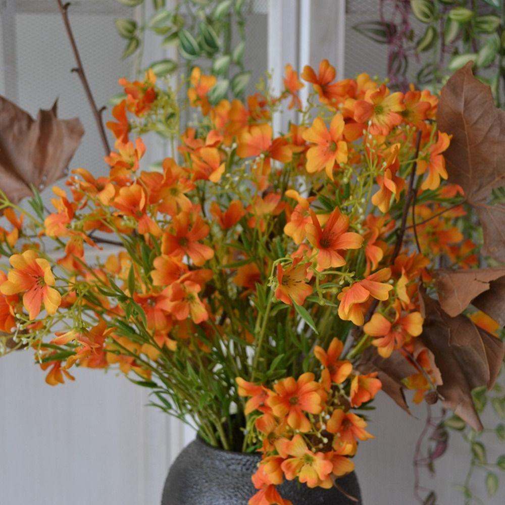 Silk Material Artificial Chrysanthemums 12 Heads Fake Plants Home Decor  Garden Decor