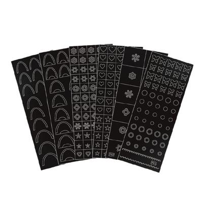 6pcs Nail Art Stickers Printing Template Stencil Tool for Creative Manicure