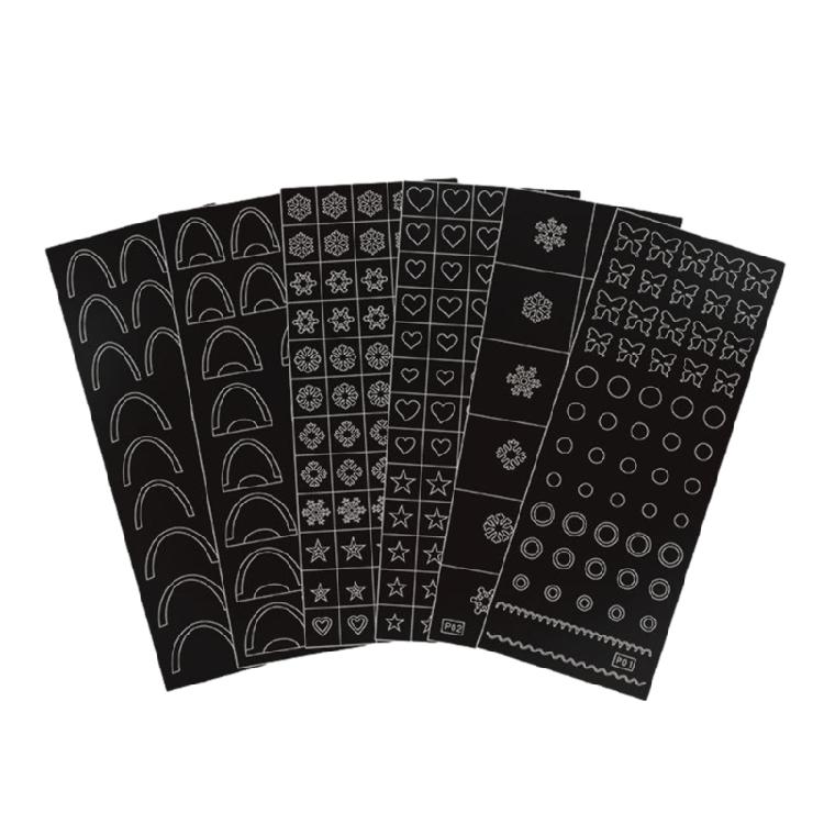 

6pcs Nail Art Stickers Printing Template Stencil Tool for Creative Manicure 1