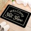 Funny Welcome To the Shit Show Doormat Humorous Gold Border Black Welcome Mat Creative Home Entryway Decor Floor Rug