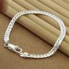High Quality  Sterling  Bracelet 8 Inch 5MM Flat Snake Chain Bracelet For Men & Women Party Charm Jewelry Gift