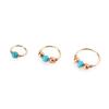 Turquoise Beaded Ear Bone Nail Copper Geometric Nose Rings Clips Lip Body Piercing Stud Earring Jewelry
