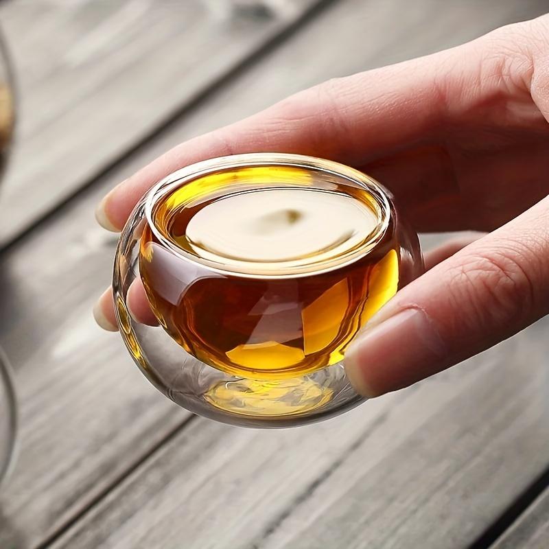 4/6 ks 50ml Sklenice na panáky Šálky na čaj Dvoustěnné sklenice Šálky na čaj Vynikající Kung Fu Nádobí Domácí dekorace Espresso Vaso Žáruvzdorné