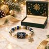 Festive Christmas Themed Beaded Bracelet for Women Holiday Party Jewelry Gift Accessory