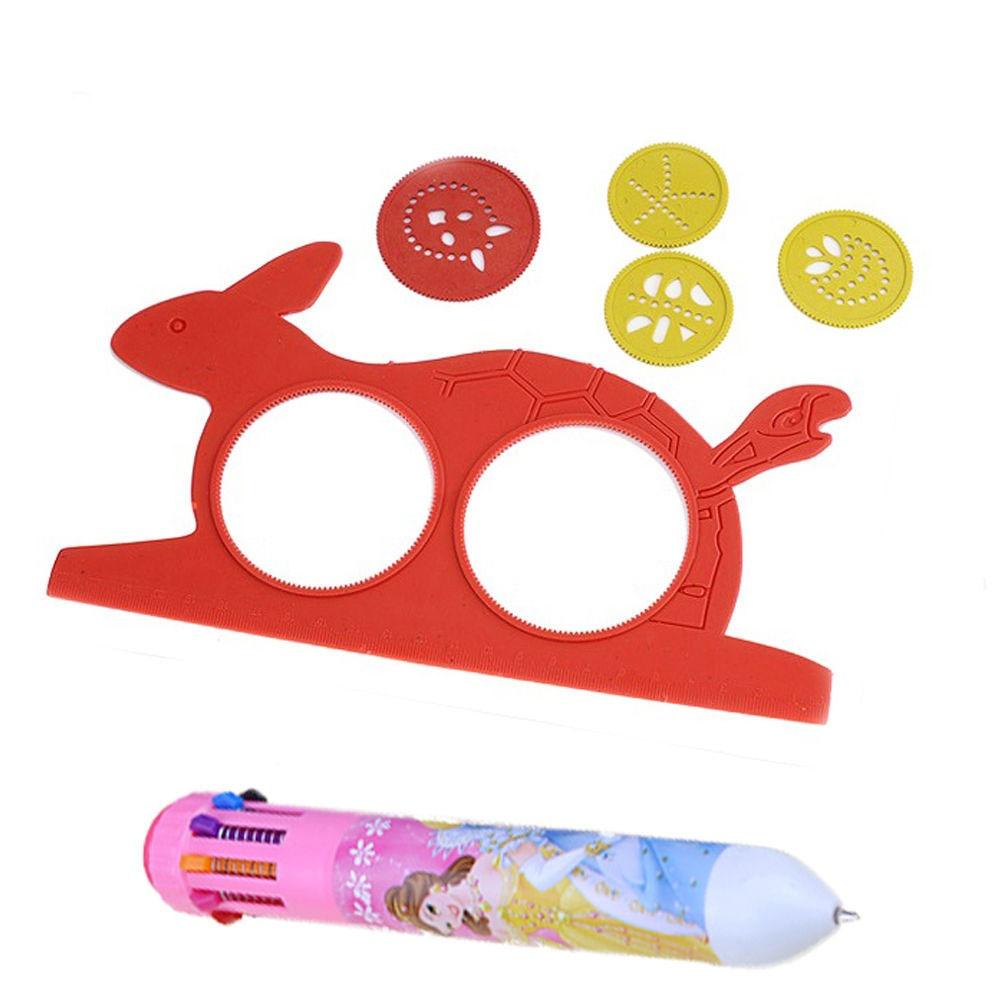 Students Kids Toys Drawing Board Magic Sketchpad Multifunctional Ruler Geometric Spirograph