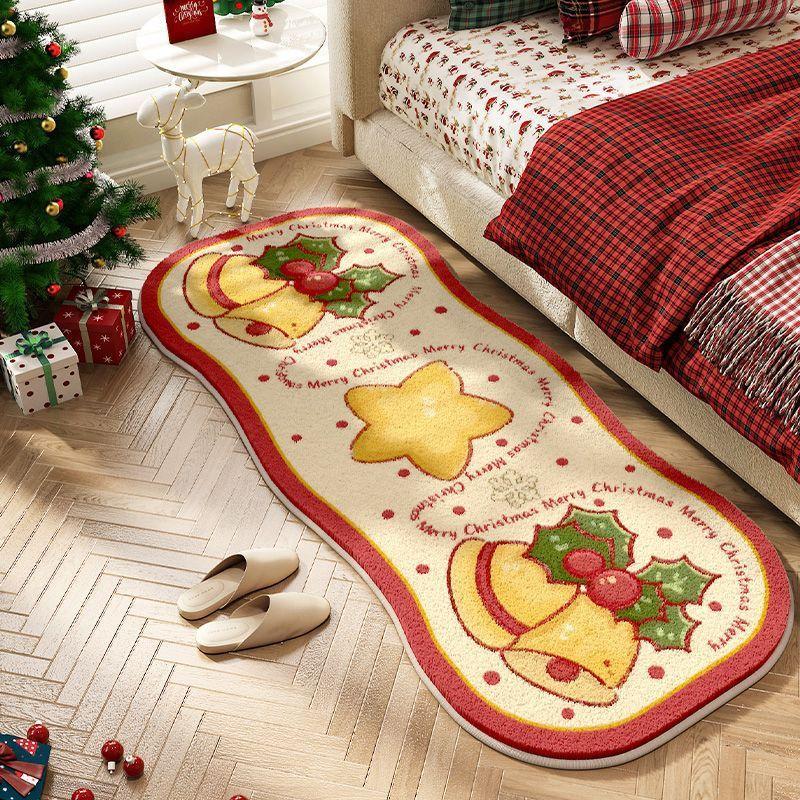 Cartoon Christmas Decoration Imitation Cashmere Carpet Household Bedroom Bedside Blanket Room Sitting Sleeping Carpet