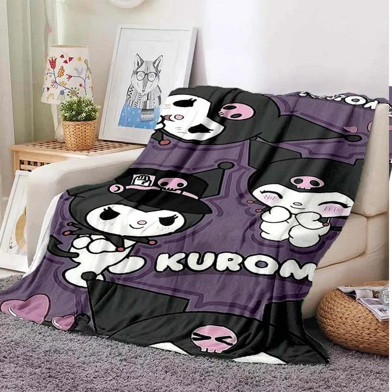 Hellor Kitty Kuromi Printed Blanket Kids Adult Blanket Soft and Warm Bedding for Bed Sofa Outdoor Travel Cover Blanket