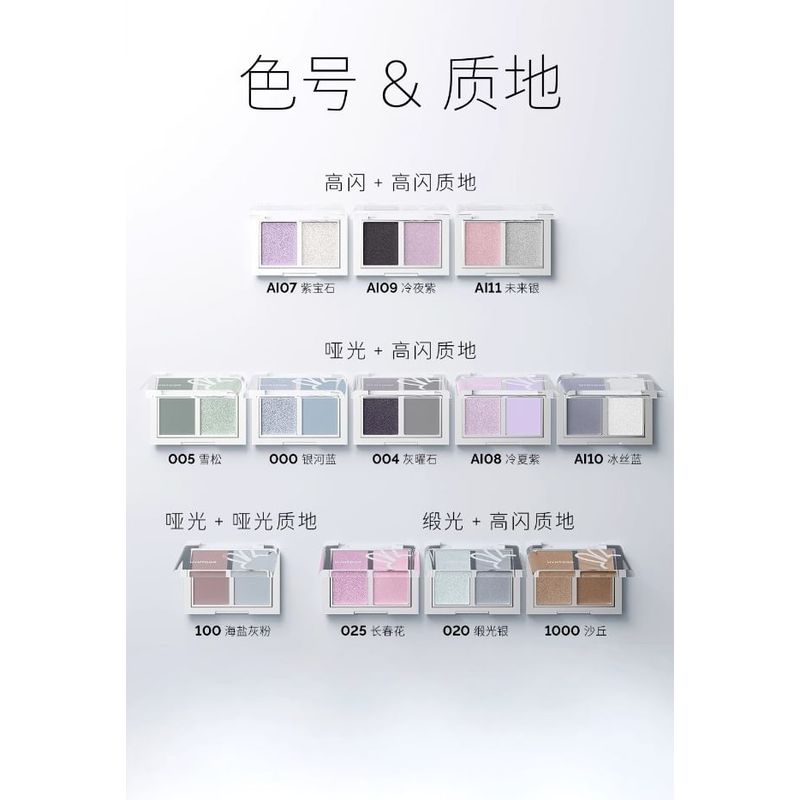 HYNTOOR - Cool Purple Two-Tone Eyeshadow Palette - 4 Types