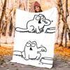 Simon's Cat Flannel Blanket Soft Warm All-Season Throw, Design for Camping, Car Travel, Hiking Sofa, Bed, Office Perfect Gift for Parties