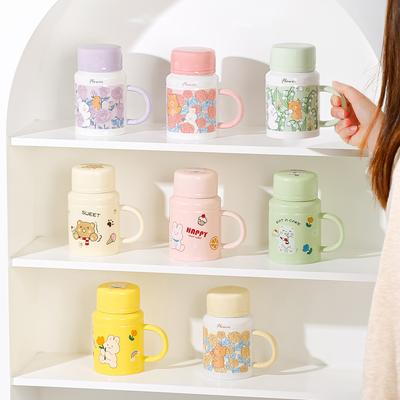 Niedlicher kreativer Retro-Becher Internet-Berühmtheit Hase Blume Tier Keramiktasse Damen Heim-Büro-Tasse Hase