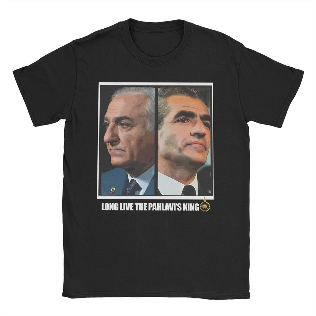 King Pahlavi T Shirts Unisex Unisexs Cotton Funny Tshirt Round Collar Tees Short Sleeve Clothes Party